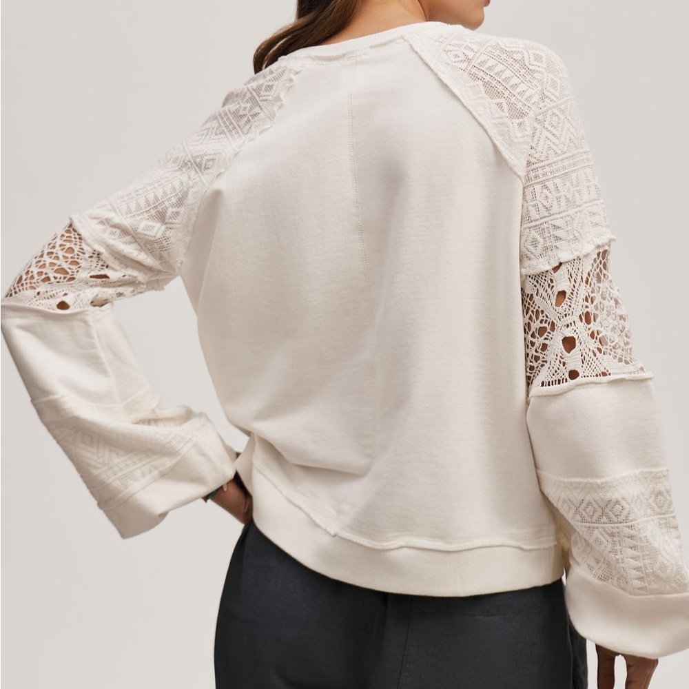 Anthropologie Lace Balloon Sleeve Top - Picture 4 of 9